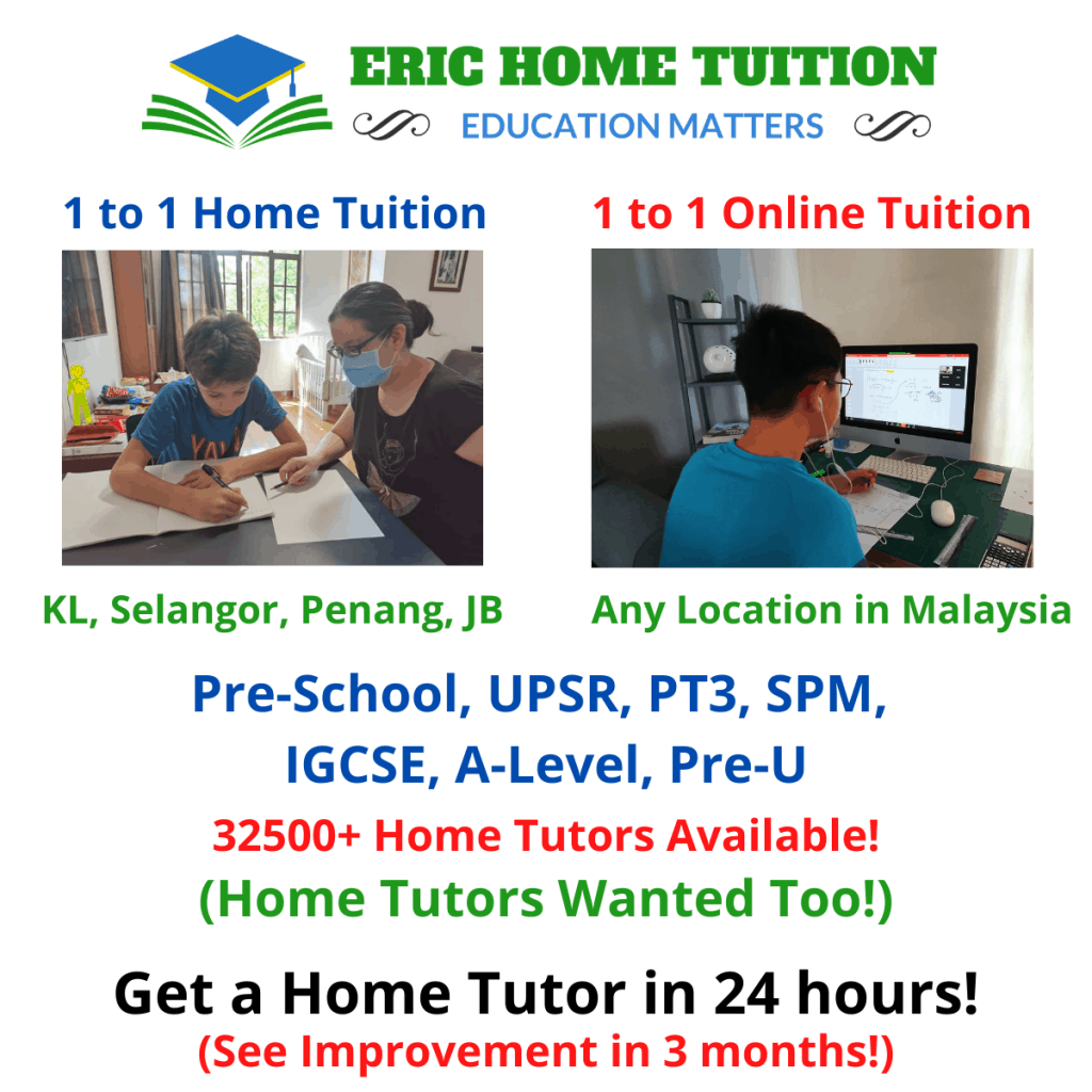 1 to 1 home tuition/ online tuition malaysia