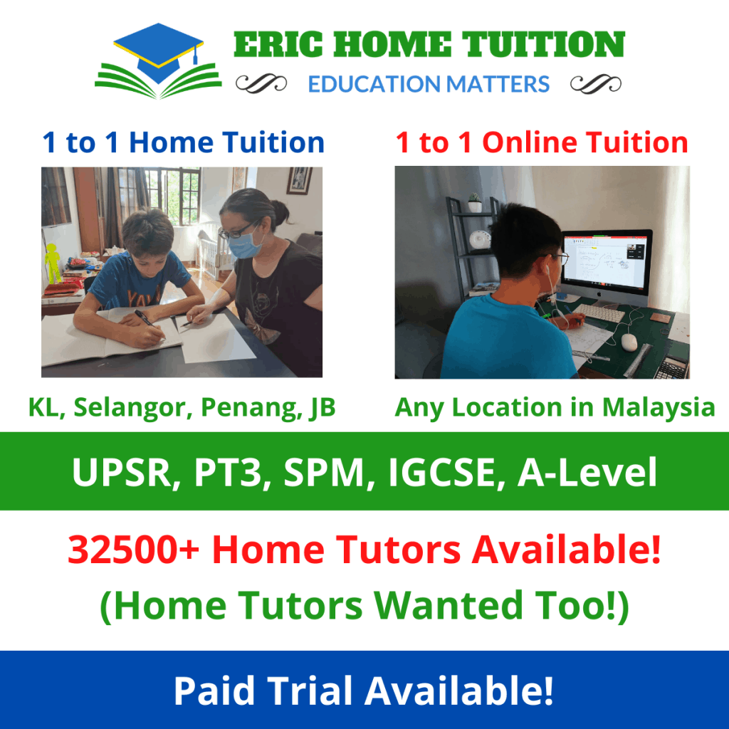1 to 1 home tuition/ online tuition malaysia