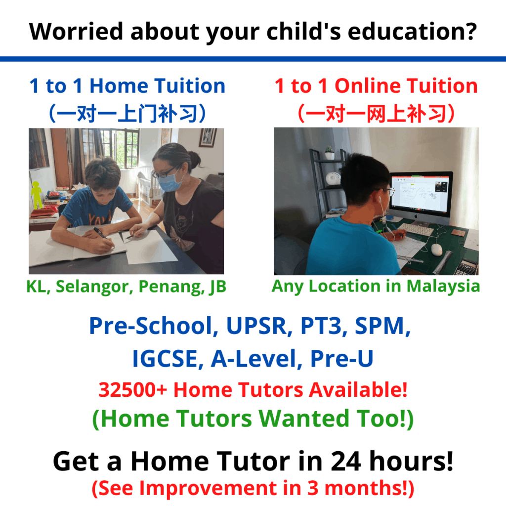 1 to 1 home tuition/ online tuition malaysia