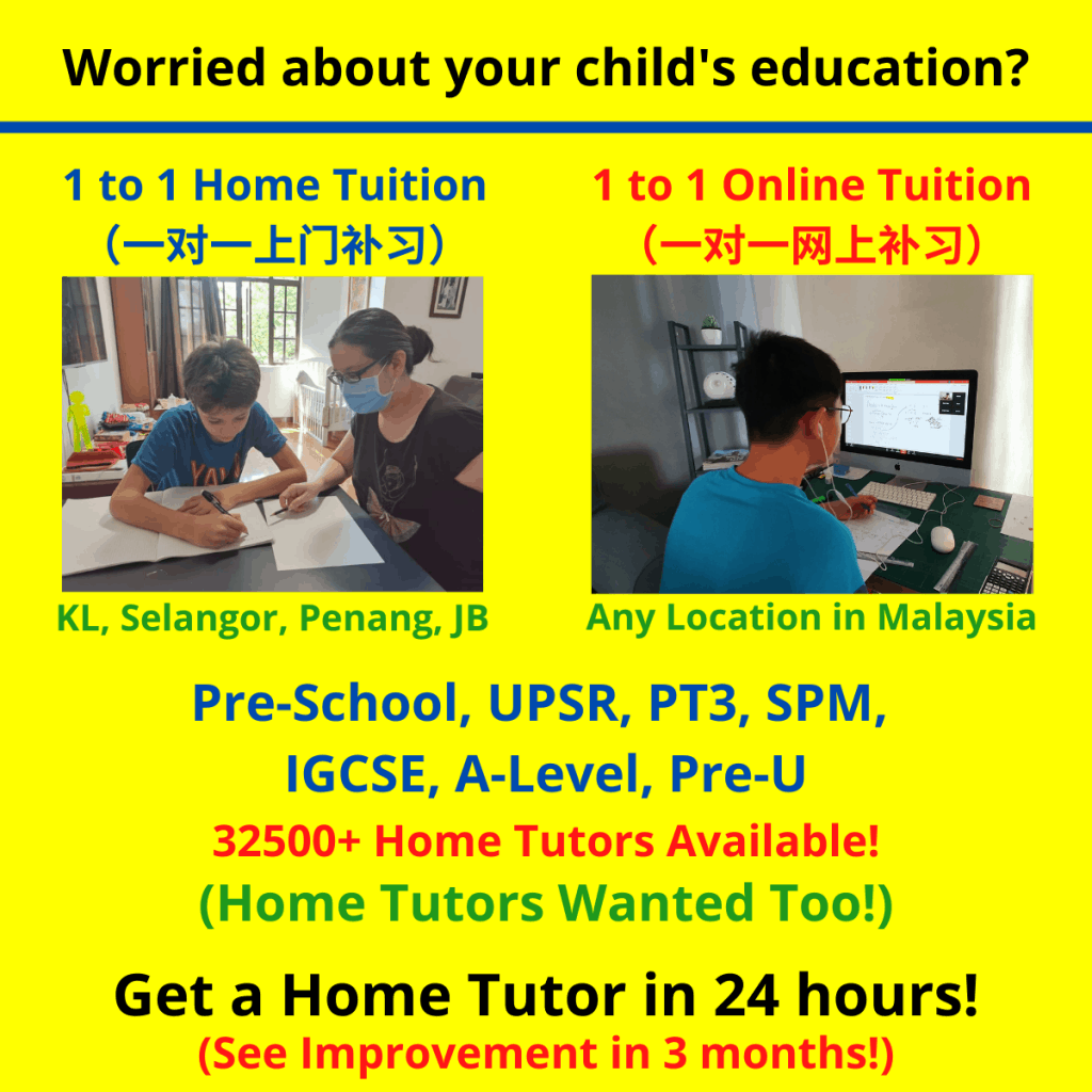 1 to 1 home tuition/ online tuition malaysia