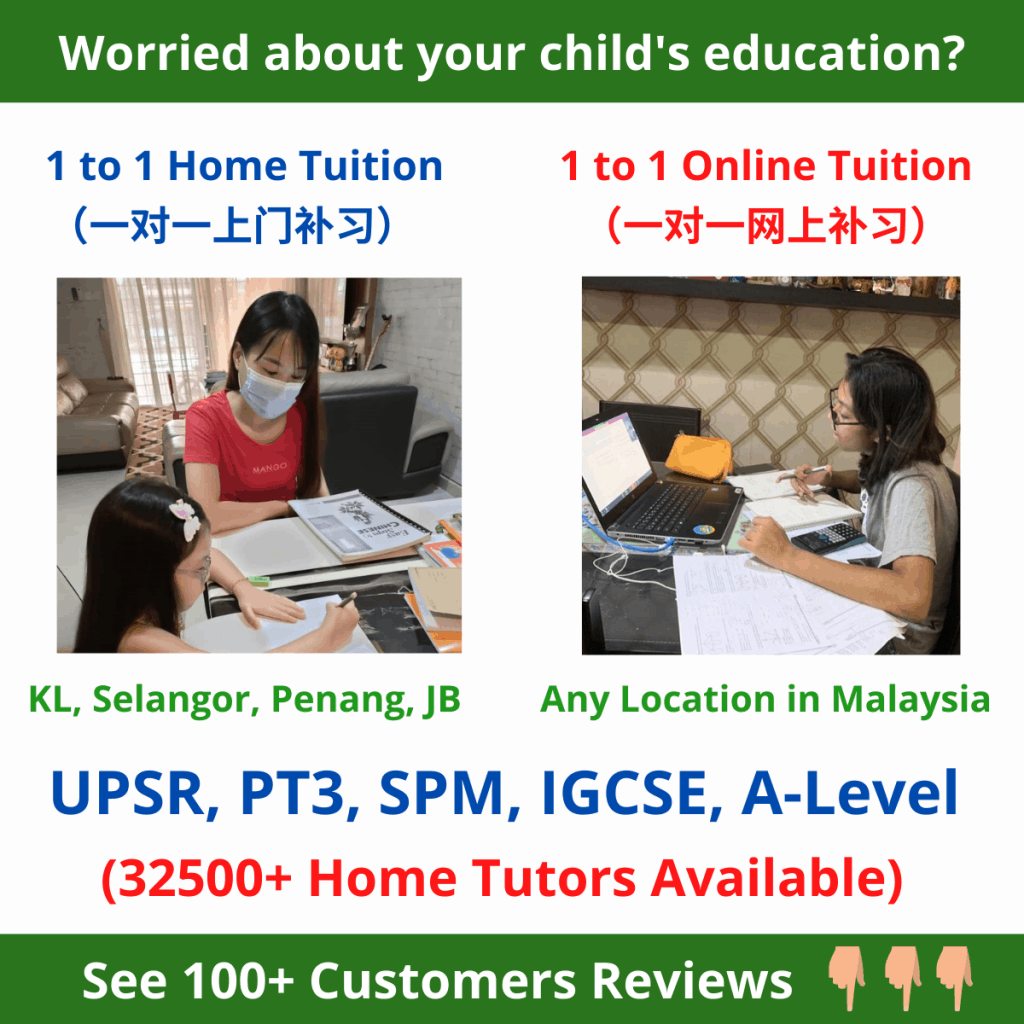 1 to 1 home tuition/ online tuition malaysia