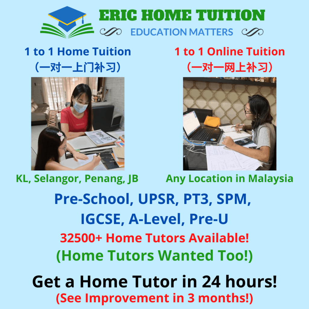 1 to 1 home tuition/ online tuition malaysia